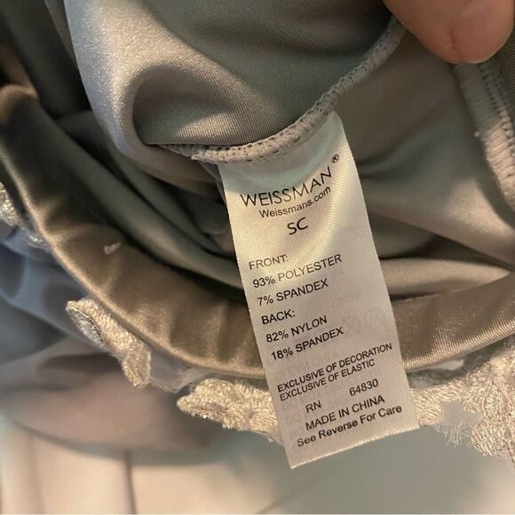 Weissman dance costume 2 piece gray We Belong
13428 lace sequin child SC 6 - Picture 10 of 13